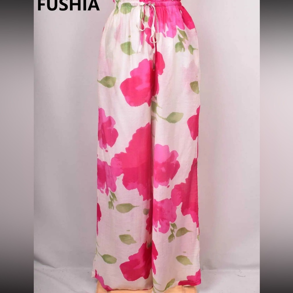 FROM PARIS FRANCE ShopEvelynne Pink and Green Wide Leg Pants